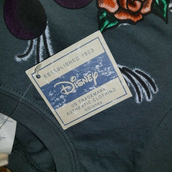 Disney Mickey Mouse Womens Gray T Shirt Roses Size Small Jerry Leigh - Picture 7 of 12